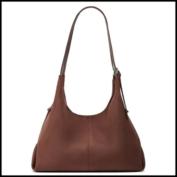 Slouchy Suede Hobo Bag Trendy Shoulder Satchel Crossbody Travel Purse - Picture 1 of 7